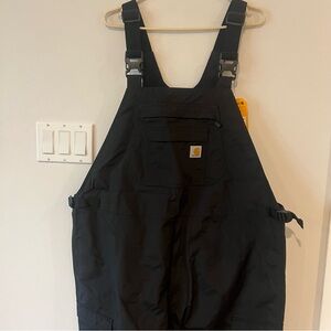 New Carhartt Mens Black Shoreline Bib Overalls XL Regular Storm Defender